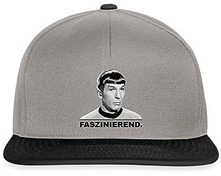 Spreadshirt Star Trek Spock Faszinierend Snapback Cap, One Size, Graphit/Schwarz