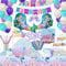 Bea's Party Decoration anniversaire sirene, vaisselle carton kit anniversaire fille, Assiette sirène, deco gateau sirene, invitations sirene, cadeau pinata sirene