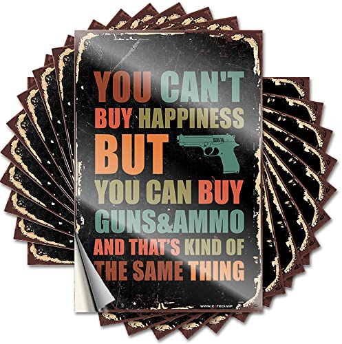 Auto-Aufkleber You Can't Buy Happiness But You Can Buy Guns&Ammo, lustiger Aufkleber, 10 Stück Auto-Stoßstangen-Aufkleber (Größe: 12 x 18 cm)
