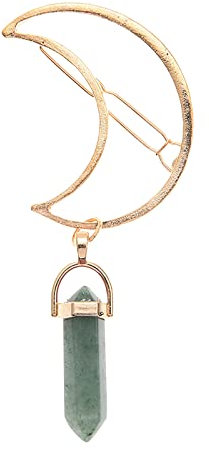 Anh鋘ger Sechseck Haar Haarnadel S鋟le Rohstein Ornament Mond Nat黵liche Haarspange Haarklammern Spirale (I)