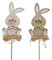 12 STK Dekostecker Holzhasen niedlich ot090 bunt bemalt Osterhasen 8cm Deko Stecker grau braun Osternest Ostern Holzhase am Pick Blumendeko Stecker Hase Floristik Osterdeko