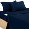 Utopia Bedding Juego de Sabanas 4 Piezas 180x200 - Microfibra De Poliéster, Sábana Bajera con Bolsillos de Almacenamiento, Sábana Plana Y 2 Fundas De Almohada Bordadas (Cama 180, Azul Marino)