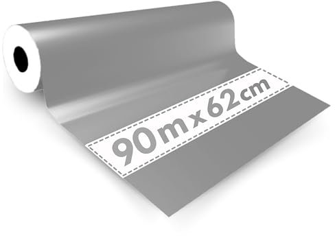 1x Rouleau de Papier Cadeau Argenté 62cmx90m - Papier d'emballage pour Noël, Anniversaire, Mariage