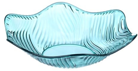 Zylione Bandeja grande de plástico de cristal para la sala de estar, bandeja creativa de frutas secas para dulces, bandeja de frutas para el hogar, cesta rectangular de frutas (verde menta, tamaño