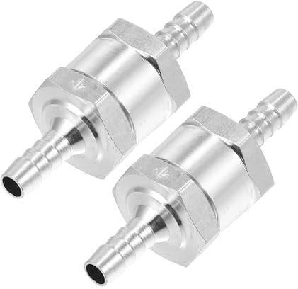 Hihaha Kraftstoffleitung Rückschlagventil/Inneres Rückschlagventil für Kraftstoffsysteme/Langlebiges Aluminiumlegierung 1/4 6mm OD / 2 Stück