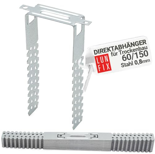 Direktabhänger 60/150 mm CD-Profile 60/27 Materialstärke 0,8 mm 100 Stk | Trockenbau, Deckenabhänger, U-Abhänger, Präzise Deckenprofil-Montage