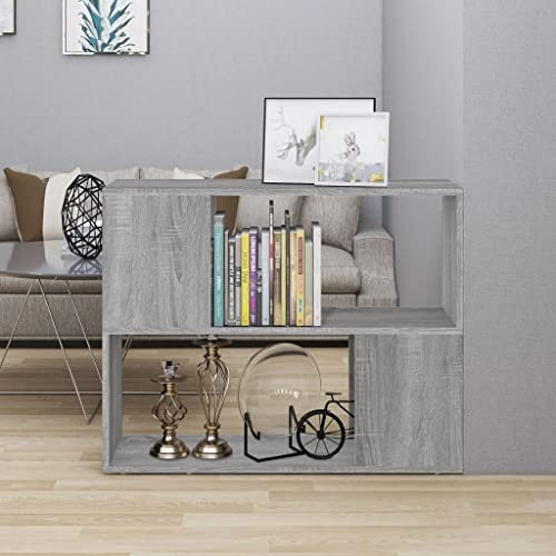 AJSEOYBS Tv Table,Tv-Schrank,Tv LowboardbüCherregal/Raumteiler Grau Sonoma 80x24x63 Cmgeeignet Geeignet für Wohnzimmer, Schlafzimmer, Büro, Empfangsraum, Arbeitszimmer