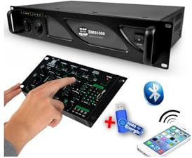 Verstärker DJ – BMS Bmsonic BMS-1000-2 x 500 W + Mischpult USB Bluetooth + 32 GB Stick