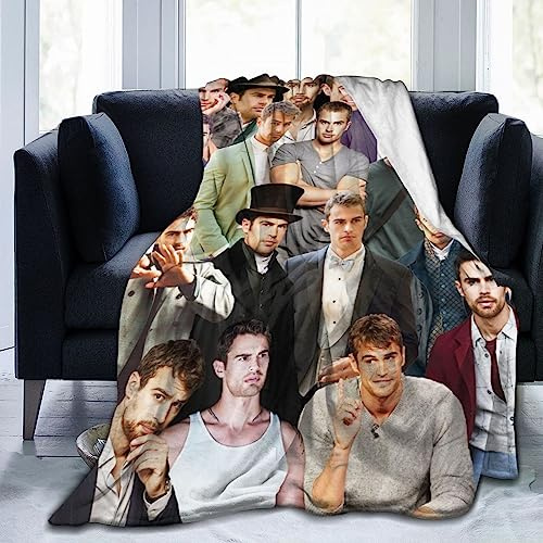 Ldsgdfst Blanket Theo James Weiche und bequeme Woll-Fleece-Überwurfdecke für Sofa, Büro, Auto, Camping, Yoga, Reisen, Heimdekoration, gemütliche Plüsch-Stranddecke, Geschenk, 101,6 x 76,2 cm