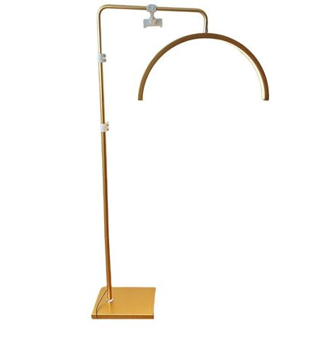 GeRRiT Lampada for ciglia di bellezza con luce di riempimento for manicure dorata, lampada di bellezza a LED for sopracciglia a mezzaluna a forma di U, corpo della lampada con strass,Oro,1.8m