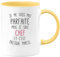 quotedazur - Mug Cadeau Chef - Je Ne Suis Pas Parfaite Mais Je Suis Chef - Tasse Cadeau Chef Femme - Jaune/Céramique
