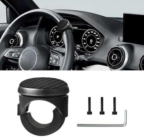 deemars Lenkradknopf, Universal Auto Selbstmord Knopf Power Handle Spinner, 360-Grad drehbarer Lenkradknopf Ball, Autofahrhilfe Zubehör Geeignet für die meisten Fahrzeuge (Schwarz)