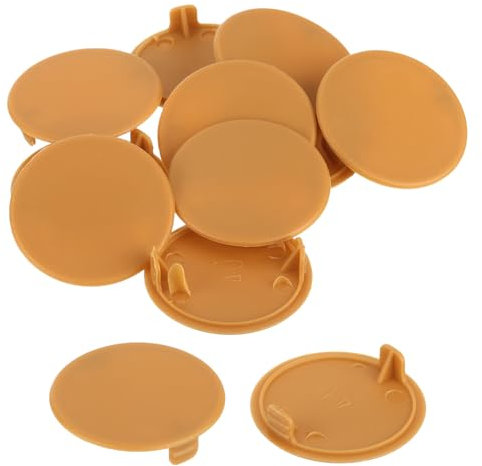 QUARKZMAN 10Pcs Cache-Trous de Charnière, 40mm Diamètre Cache-Trou Dissimulé en Plastique, Capuchons Ronds de Type Affleurant pour Armoire de Meuble, Kaki
