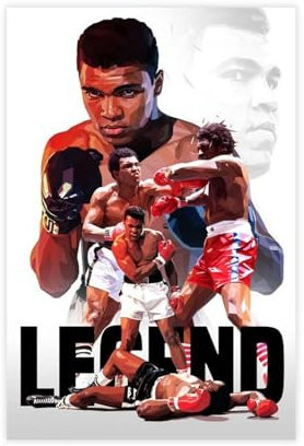 CSESTCGN Poster, Motiv: Boxer Muhammad Ali, 2, Leinwand-Poster, Schlafzimmer, Dekoration, Landschaft, Büro, Raumdekoration, Geschenk, 30 x 45 cm