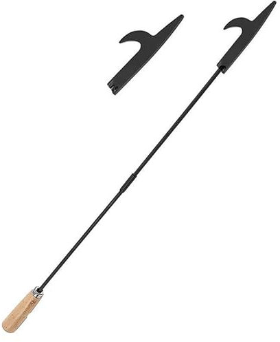 KEAAN Kaminzange Kaminholzzange, Feuerholzzange, Kaminbesteck Innen Brennholzzange, für Lagerfeuer Kaminöfen Kohlezange, Grill, Kaminöfen (Schürhaken Feuerhaken 83cm lang, Schwarz, Stahl)