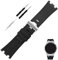 Topuly Ersatz-Uhrenarmband aus Gummi für Audemars Piguet AP Royal Oak Offshore 15703 (Herren-Stil) 15710 26170 26176 26237 26470 26703, 28 mm, Silikon-Armband mit Schnalle, 28 mm, silberfarbene
