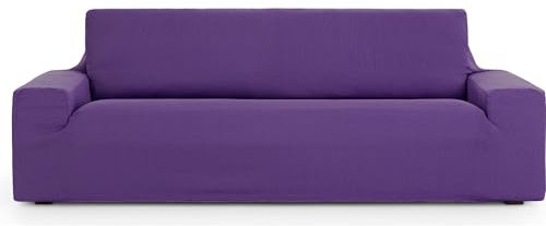 ECOMMERC3 | Copridivano universale e versatile a 3 posti, colore viola, facile da posizionare per schienale, seduta e braccia