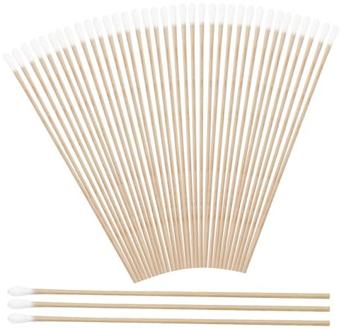 Wattestäbchen 400 Stück Langer Holzgriff Watteträger 15cm Reinigungsstäbchen für Kamera Tastatur Make-up Polieren Reinigung
