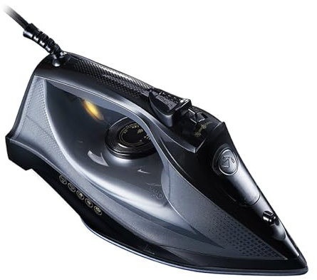 FfiMe Plancha Generador de Vapor, Suela Cerámica Antiadherente, Potente Función de Vapor Vertical, Salida de Vapor 75g, Autolimpiable, Antigoteo y Antical, 2200W, Depósito de Agua de 450ml