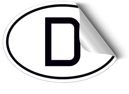 Betriebsausstattung24 Ablösbares D Schild 19x13 cm für Auto – Temporäres Länderkennzeichen Deutschland, rückstandsfrei und leicht entfernbar