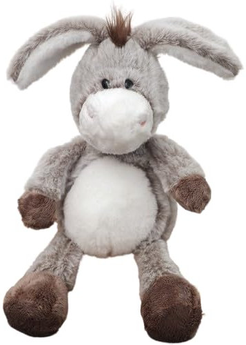 champracer Kuscheltier Esel, Esel Puppe,Stehendes Kuscheltier Esel, Naturgetreues Stofftier Aus Weichem PlüSchWeich Esel Plüschtier zum Kuscheln und üße Esel Stofftier für Kinder (32 cm,grau)
