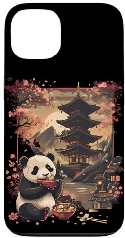 Hülle für iPhone 13 Panda Ramen Mount Fuji Pagode Tower Sakura Panda Nudelschale