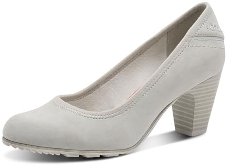 s.Oliver Damen Pumps mit Blockabsatz Bequem, Grau (Lt.Grey), 41 EU