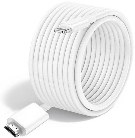 [Apple MFi Certified] Lightning to HDMI Adapter, iPhone Digital AV Adapter 1080P HD Video Sync Screen Connector Compatible with iPhone/iPad to TV Projector Monitor No Need Power Supply(White)