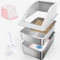 AIPERRO Stainless Steel XXL Sifting Cat Litter Box with Lid for Big Cats | High Sided, Anti-Urine Leakage | Non-Stick Bottom