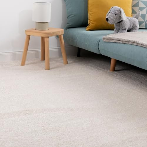 Steffensmeier Teppichboden Korsika Meterware | Auslegware für Kinderzimmer Wohnzimmer Schlafzimmer | Creme, Größe: 400x600 cm