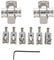 Hlxnyami Set Of 2 Chrome Roller String Retainer Trees Guitar Parts with 6 Roller Bridge Tremolo Saddles with Wrench for Strat Tele Electric Guitar