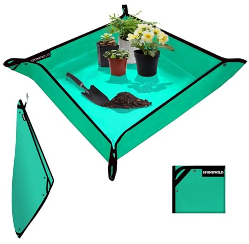 Umtopfmatte zum Umtopfen von Pflanzen, verdicktes Oxford-Gewebe, wasserdichte Pflanzenmatte, Faltbare Gartenmatte für Pflanzenliebhaber (100,1 x 100,1 cm)