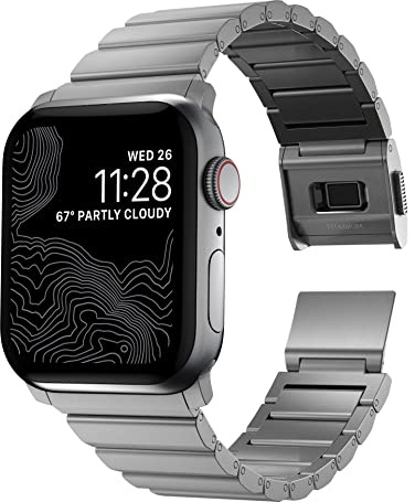 Titanium Apple Watch Band v2 45mm, Titanium Ultra Watch Band with Adjustable Links and Integrated Lugs, Band for Apple Watch Ultra, Compatible with Apple Watch Series 1-10, and SE