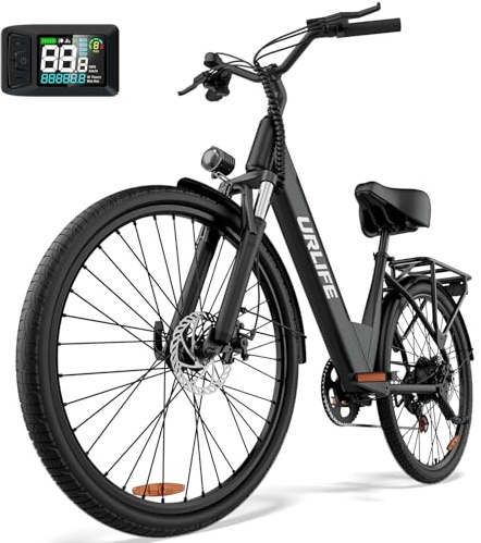 URLIFE Vélo Électrique, 26 Électrique avec Batterie au Lithium Amovible 48V 10.4Ah, Vélo de Montagne Electrique avec 7 Vitesses, Moteur 250W, Autonomie 80-100km pour Adulte (Noir)