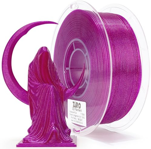 ZIRO PLA Filament 1.75mm, Schillernd Serie Glitter 3D Drucker Filament PLA | Twinkling PLA 1kg/2.2lbs Spule, Passend für Die Meisten FDM 3D Drucker, Verträumtes Magenta