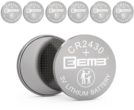 EEMB 6 pezzi CR2430 3V al litio, DL2430 BR2430
