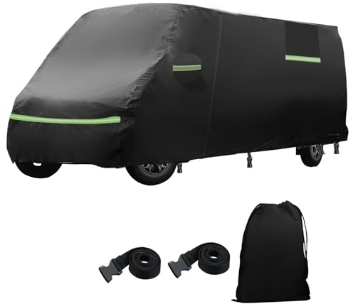 Vollständige Autoabdeckung für Mercedes Sprinter 2006-2025, wasserdichter Wohnmobil-Überzug mit seitlichem Türreißverschluss, winddichten Bändern, Regen, Schnee, UV, Staub, jeder Wetterart
