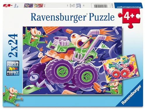 Ravensburger Kinderpuzzle 12004259 - Monster Trucks - 2 Puzzles mit jeweils 24 Teilen, für Kinder ab 4 Jahren