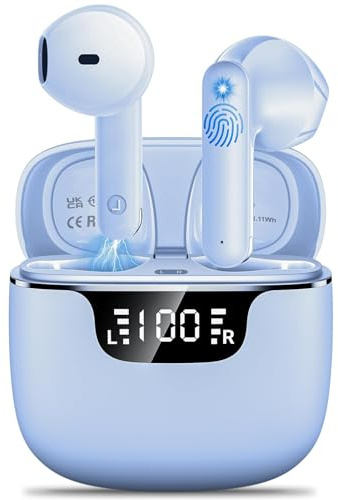 kauguo Auricolari Bluetooth Senza Fili Bluetooth 5.4 HiFi Stereo 42H Durata IPX6 Impermeabile Viola Chiaro