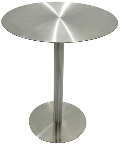 Luyckfrazy Küchen-Frühstücks-Bartisch, runder Pub-Tisch aus Edelstahl, 15,75/31,5-Zoll-Platte, 29,13/41,34-Zoll-Höhe, leicht zu reinigen für Cocktailbar, Pub, Kaffee, Tee(50x50x105cm)