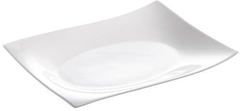 Maxwell & Williams Servierplatte Motion eckig 25x19cm H. 3,5cm weiß Porzellan
