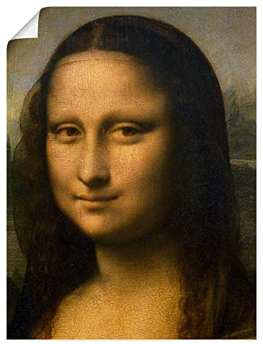 ARTLAND Wanddeko Poster & Kunstdrucke Wandposter 60x80 cm Frau Portrait Mona Lisa Lächeln Detail Kopf 1503-1506 Renaissance Leonardo da Vinci T7AS