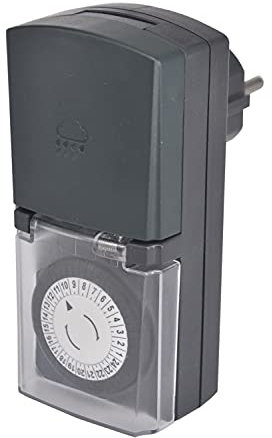 Electraline 59502 Programador Timer Diario para Uso Exterior IP44, Color Verde