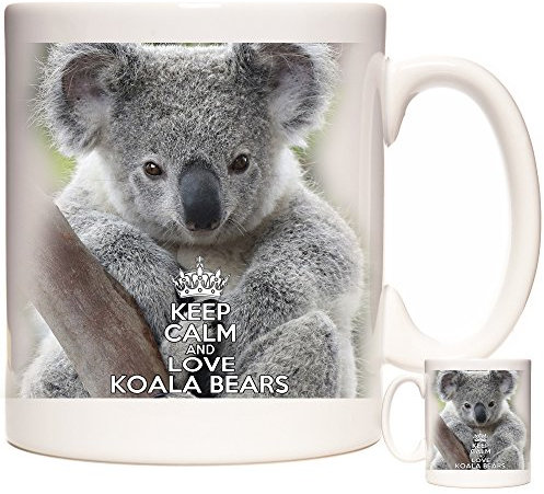 Taza Koala Keep Calm and Love Koala Bears. Taza de regalo de cerámica. Apto para lavavajillas y microondas.