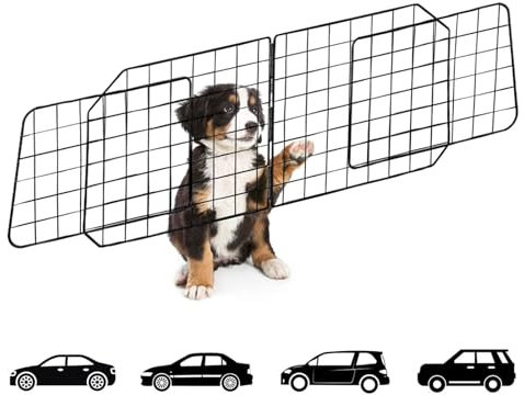 Urban Deco Car Headrest Dog Guard - Adjustable Pet Travel Barrier Mesh Guard for SUV, Car (Black)