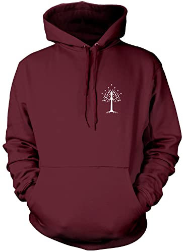 White Tree of Gondor Pocket Design - Unisex Hoodie - Fantasy Story Movie TV Show XXL Maroon
