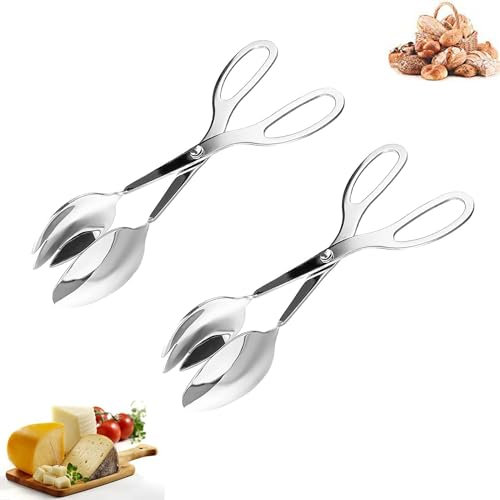 2 Pezzi Pinze da Cucina, Pinze Per Barbecue Insalata In Acciaio Inossidabile, Insalata Frutti di Tong Cottura Cibo Pinze, Pinze de Barbecue, Pinze da Buffet per Carne,Arrosto,Insalata,Pane