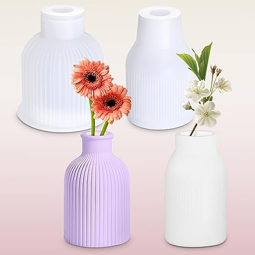 Kssvzz 2 Stück Vase Silikonform, DIY Vases Resin Formen, Gießformen Silikon Vase Blumen Epoxid Form Vasen Flaschen für die Herstellung von Stifthaltern, Vasen, Heimdekoration