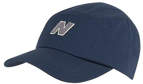 New Balance Hats Block N Baumwoll-Twill 5-Panel-Kappe – Schwarz, Marineblau, One size