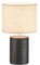 Fischer & Honsel Tischleuchte, Bois | schwarz mit Struktur matt| Stoffschirm sandfarben Leinen | H: 35,00 cm, D: 20,00 cm| mit Schnurschalter schaltbar| 1x E14 max. 25 Watt ohne Leuchtmittel | 50659